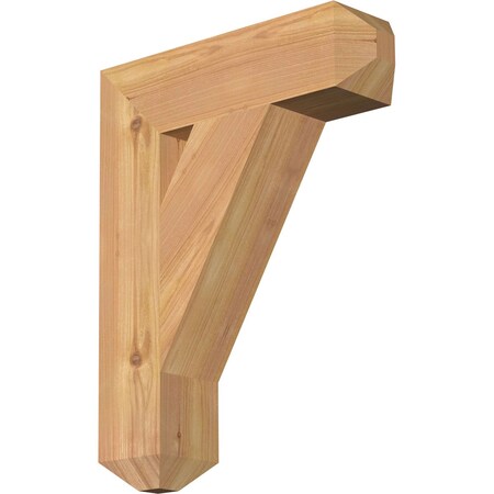 Ekena Millwork Traditional Craftsman Smooth Bracket, Western Red Cedar, 3 1/2"W x 14"D x 18"H BKT04X14X18TRA04SWR